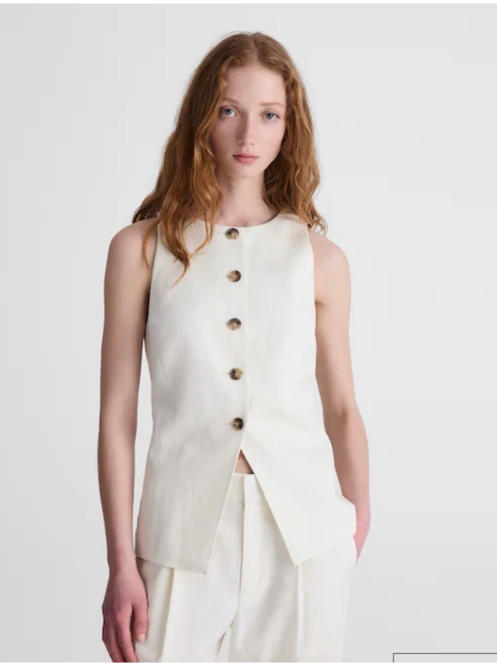 Madewell Cream Lined Top with Signature Label